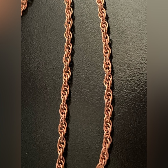 Vintage Copper and Turquoise Pendant Necklace - Picture 7 of 10